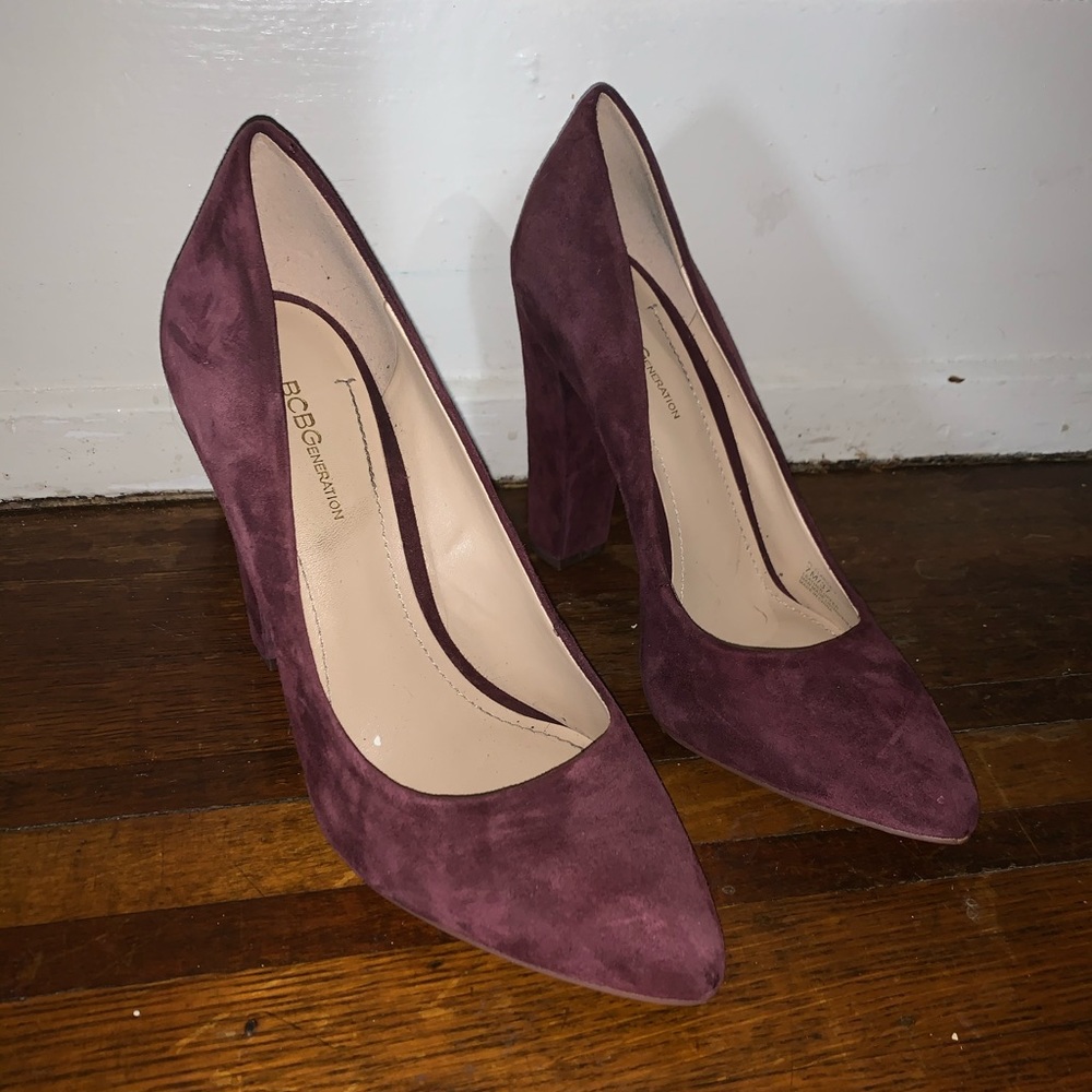 BCBG Maroon Suede Heels